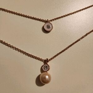 Kate Spade Peatly Delight Pendant Double Necklace Rose Gold